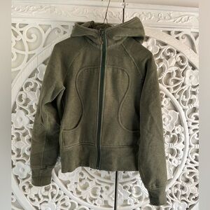 Lululemon Scuba Hoodie Olive Green Zip Up Jacket Size 6